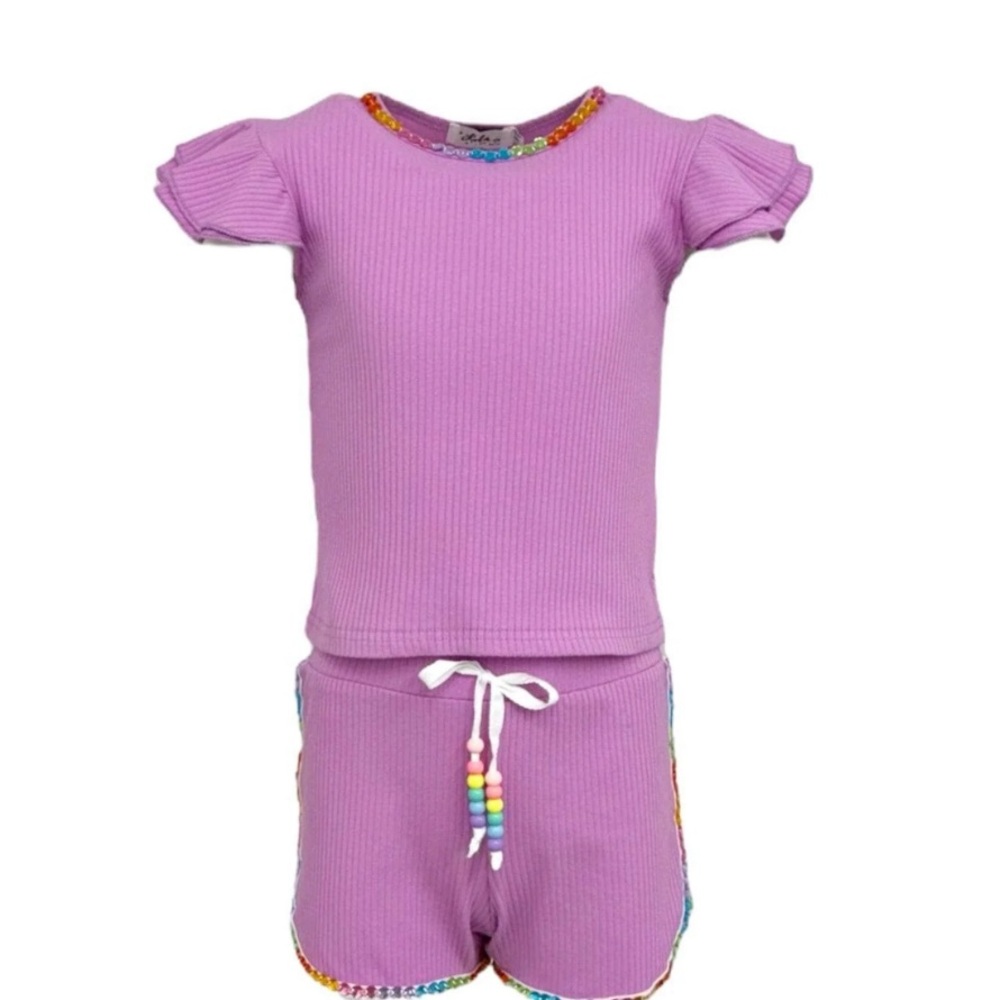 Lola + The Boys Purple Kids Matching Set